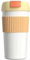 Стакан-непроливайка KissKissFish Rainbow Vacuum Coffee Tumbler (желтый, оранжевый, белый) S-U45C-193